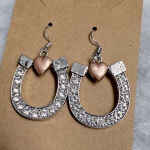 Silver and Gold Horseshoe Earrings